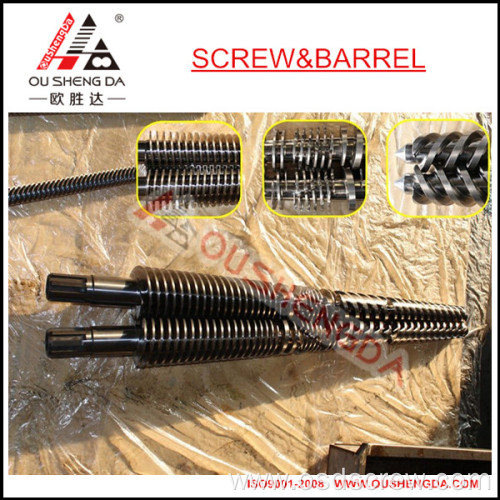 bimetallic conical twin screw barrel for pvc granules